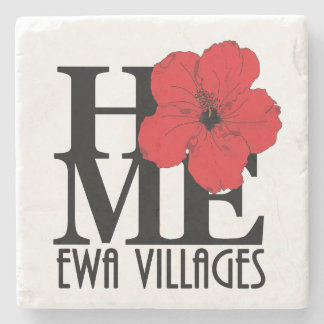 Porta-copo De Pedra HOME Ewa Villages Red Hibiscus