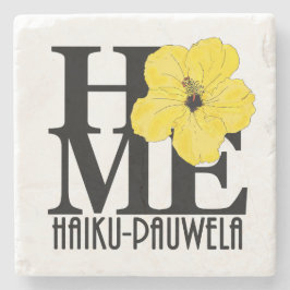 Porta-copo De Pedra HOME Haiku-Pauwela - hibisco amarelo