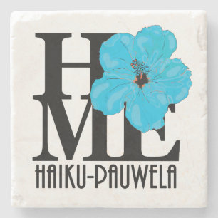 Porta-copo De Pedra HOME Haiku-Pauwela - hibisco azul