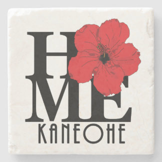 Porta-copo De Pedra HOME Kaneohoe Red Hibiscus
