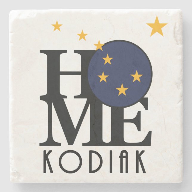 Porta-copo De Pedra HOME Kodiak Alaska (Frente)