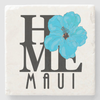 Porta-copo De Pedra HOME Maui Blue Hibiscus