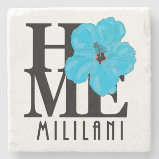 Porta-copo De Pedra HOME Mililani Blue Hibiscus