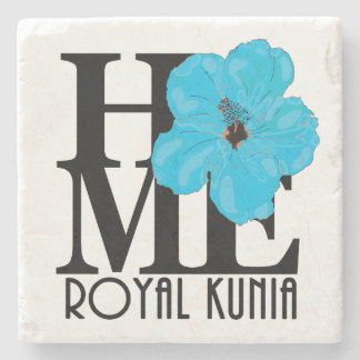 Porta-copo De Pedra HOME Royal Kunia Blue Hibiscus