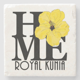 Porta-copo De Pedra HOME Royal Kunia Yellow Hibiscus