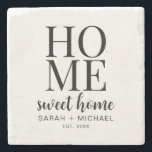 Porta-copo De Pedra Home Sweet Família Personalizada<br><div class="desc">Home Sweet Home Custom Name Family Nova Porta copos Doméstica</div>