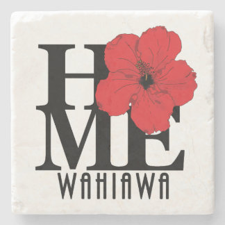 Porta-copo De Pedra HOME Wahiawa Red Hibiscus