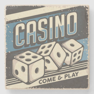 Porta-copo De Pedra Homem-Caverna Casino Dice