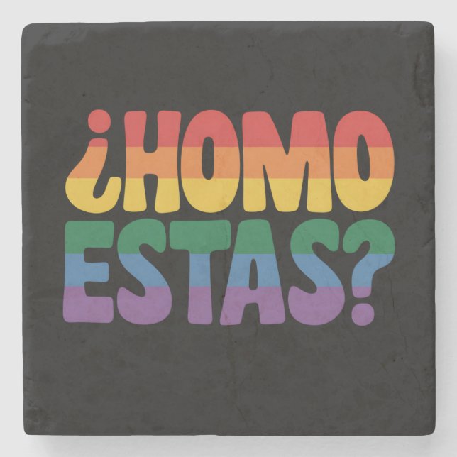 Porta-copo De Pedra Homo Está Funny Espanhol Gay Ally LGBTQ (Frente)