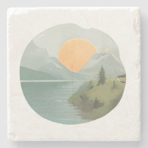 Horizonte-ouro: Sol por perto do lago