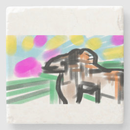 Porta-copo De Pedra Horse joy