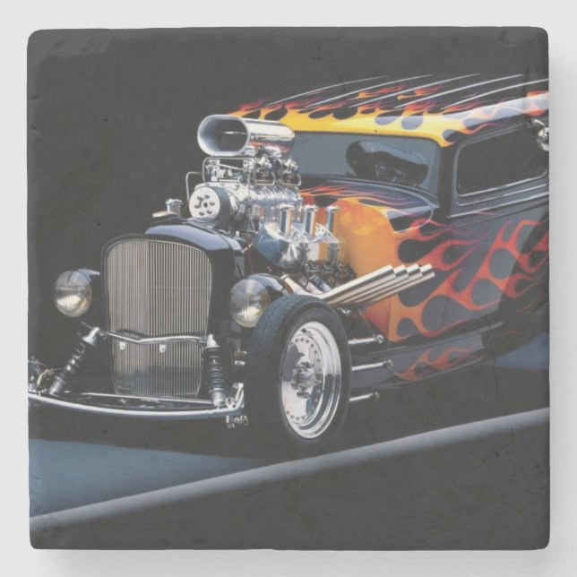 Porta-copo De Pedra Hot rod (Frente)