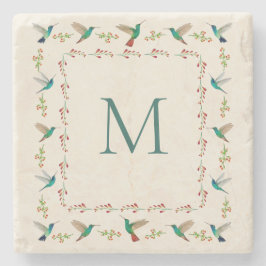 Porta-copo De Pedra Hummingbird Personalizado