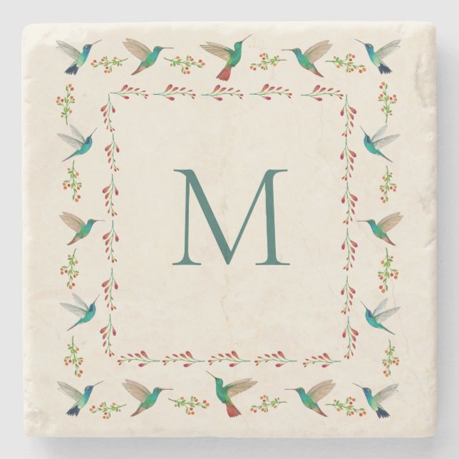 Porta-copo De Pedra Hummingbird Personalizado (Frente)