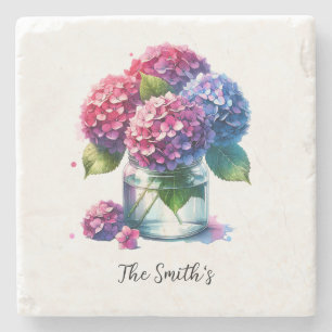Porta-copo De Pedra Hydrangea Jar Vase Watercolor Travesseiro decorati