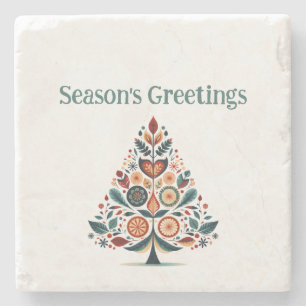 Porta-copo De Pedra Hygge personalizável Natal minimalista