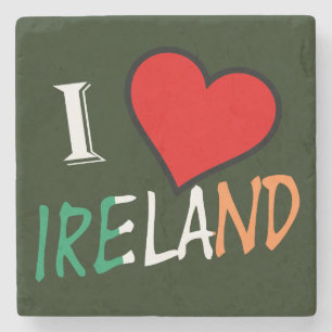 Porta-copo De Pedra I Heart Ireland overlay Stone Porta copos cn