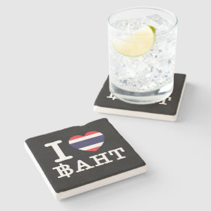 Porta-copo De Pedra I Heart (Love) Baht