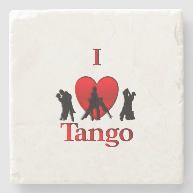 Porta-copo De Pedra I Heart Tango (Frente)