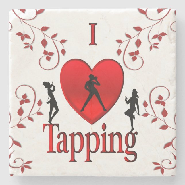 Porta-copo De Pedra I Heart Tap Dance (Frente)