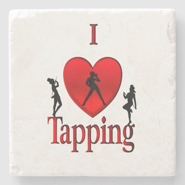 Porta-copo De Pedra I Heart Tap Dance (Frente)