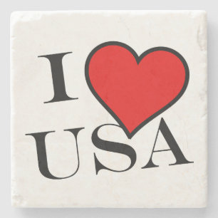 Porta-copo De Pedra I Heart USA bk shore