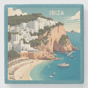 Porta-copo De Pedra Ibiza, Poster de viagens Espanha