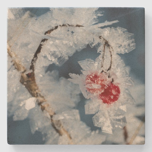 Porta-copo De Pedra Ice Berries (Frente)