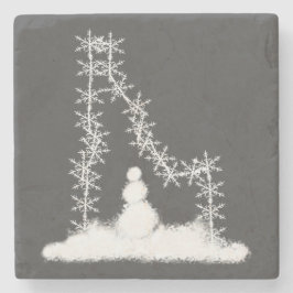 Porta-copo De Pedra Idaho Snowflake