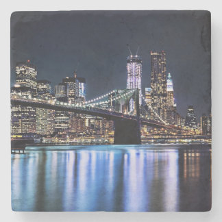 Porta-copo De Pedra Ideia da reflexão da ponte de Brooklyn de New York