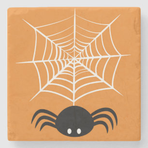 Porta-copo De Pedra Ilustração Assustadora de Aranha de Halloween