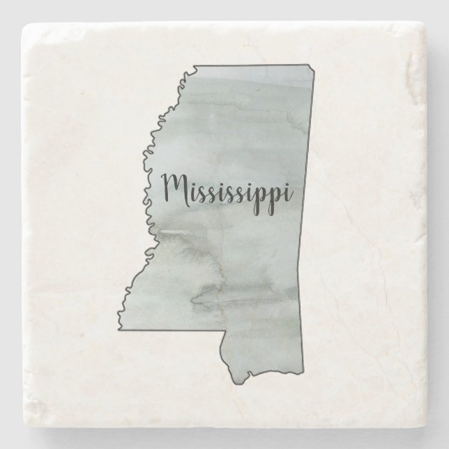 Porta-copo De Pedra Ilustração de Estado do Mississippi (Frente)