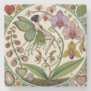 Porta-copo De Pedra Ilustração de Flor Orquídea