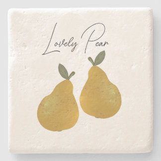 Porta-copo De Pedra Ilustração de Fruta Pera