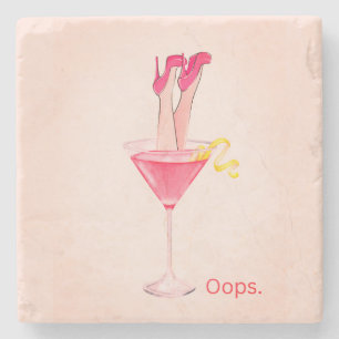 Porta-copo De Pedra Ilustração de Humor de Coquetel, Carrinho de Bar R