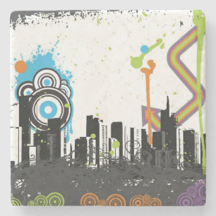 Porta-copo De Pedra Ilustração de uma arquitectura da cidade suja