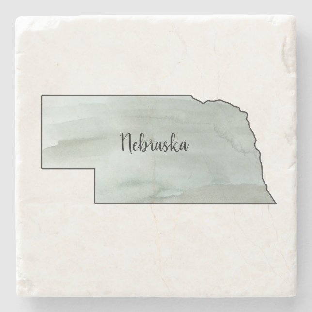 Porta-copo De Pedra Ilustração do Estado do Nebraska (Frente)