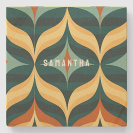 Porta-copo De Pedra Imagem do padrão 70s da cor retrorativa