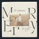 Porta-copo De Pedra Imagem elegante e moderna de fotos de Natal<br><div class="desc">Moderno e elegante design de natal de natal. Parte de uma coleção de feriados divertida.</div>