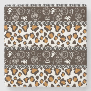 Porta-copo De Pedra Impressão africano com teste padrão da pele da