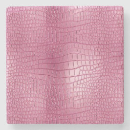 Porta-copo De Pedra Impressão Animal de Alligador Faux Rosa