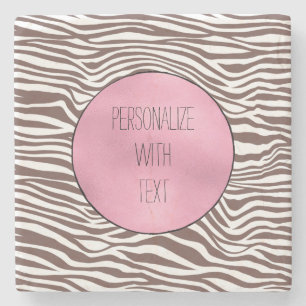 Porta-copo De Pedra Impressão em Zebra Castanha