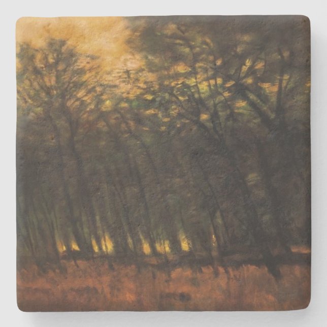 Porta-copo De Pedra Incêndios na Floresta (por Laszlo Mednyanszky) (Frente)