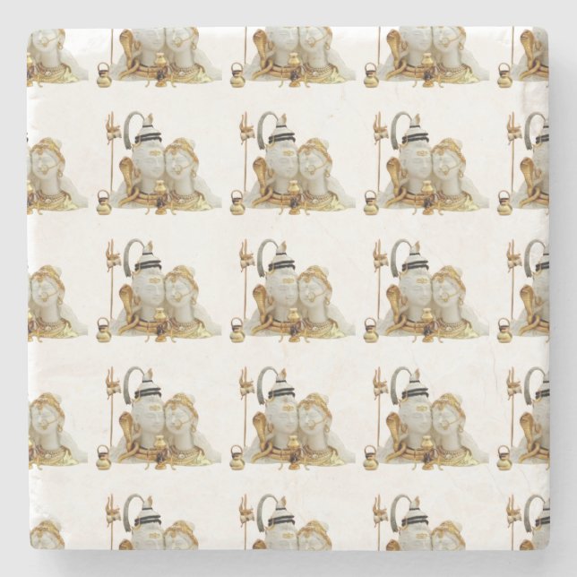 Porta-copo De Pedra Indian God Shiv Shakti (Frente)