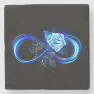 Porta-copo De Pedra Infinito brilhante com rosa azul