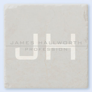 Porta-copo De Pedra Iniciais Modernos (ou outro texto) em Monogramas