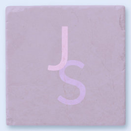 Porta-copo De Pedra Iniciales Sobrepostas Modernas Monogramadas | Roxo