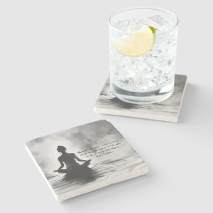 Porta-copo De Pedra Instrutor de Meditação de Yoga Lotus Pose Pintura