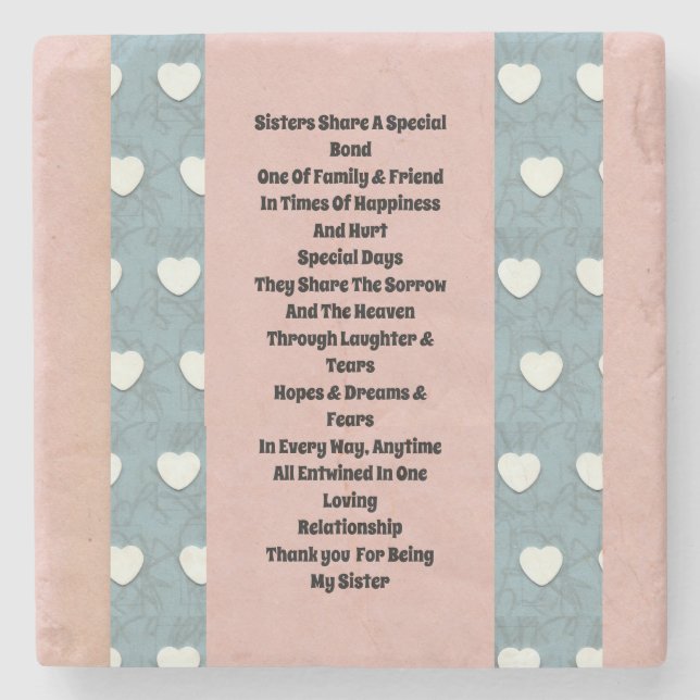 Porta-copo De Pedra Irmã Marshmallow Hearts (Frente)