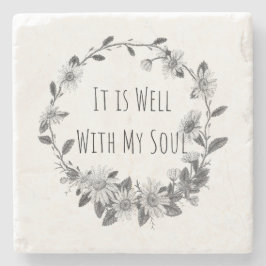 Porta-copo De Pedra It Is Well With My Soul Keepsake Stone Coaster